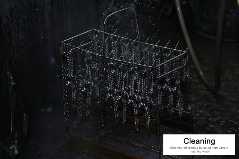 Cleaning jewelry to remove any surface residue
