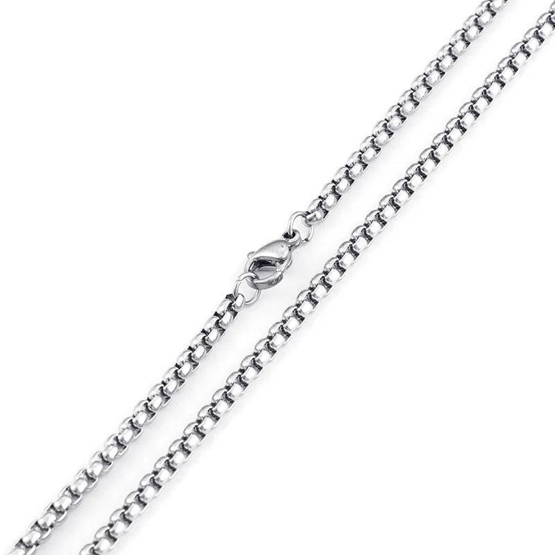 1.5/2/2.5/3/3.5/4/4.5/5/6/7mm Stainless Steel Rounded Box Chain Necklace Steel Color - kalen