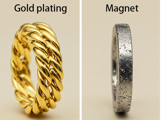 Comparison of Genuine Gold-Plated Jewelry vs. Magnetic Counterfeit