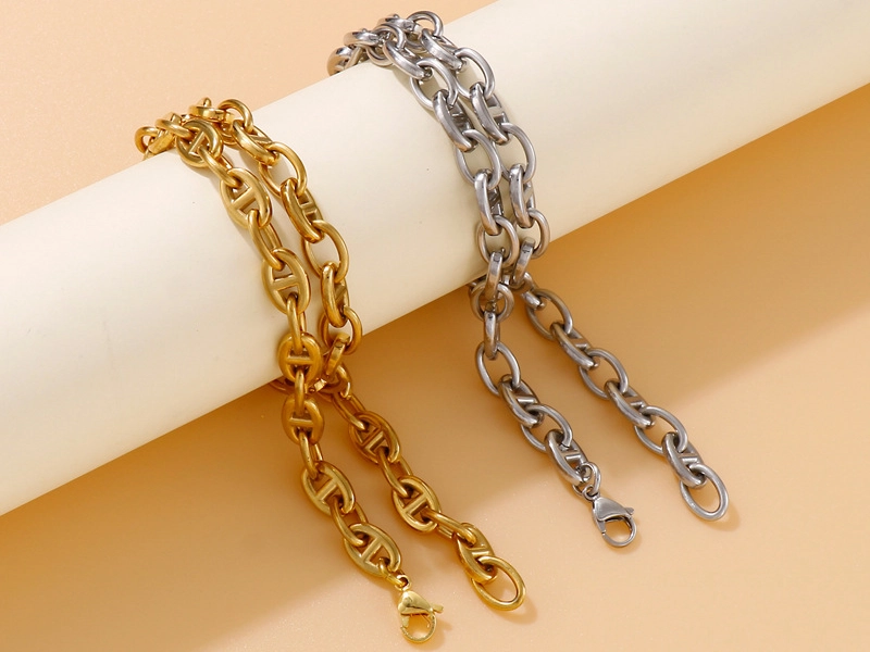 Stainless Steel Chunky Chain Bracelets – Gold & Silver