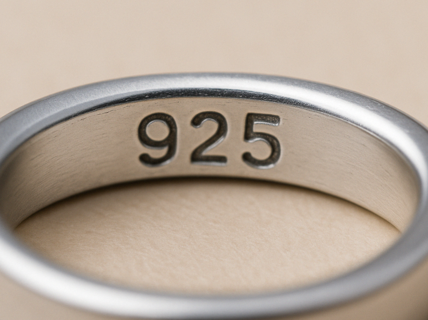 Close-Up of 925 Sterling Silver Hallmark on Ring