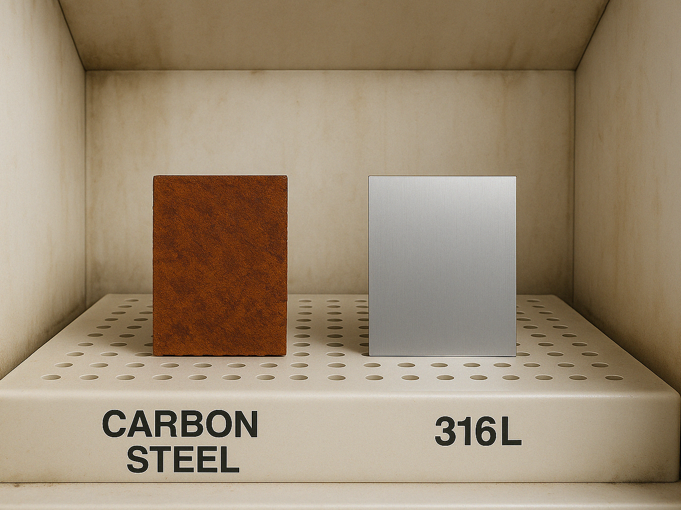 Carbon Steel vs. 316L Stainless Steel After 1000-Hour Salt Spray Test