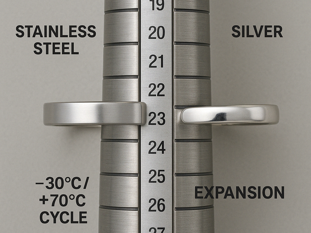 Thermal Expansion Test: Stainless Steel vs. Silver Ring After Temperature Cycling