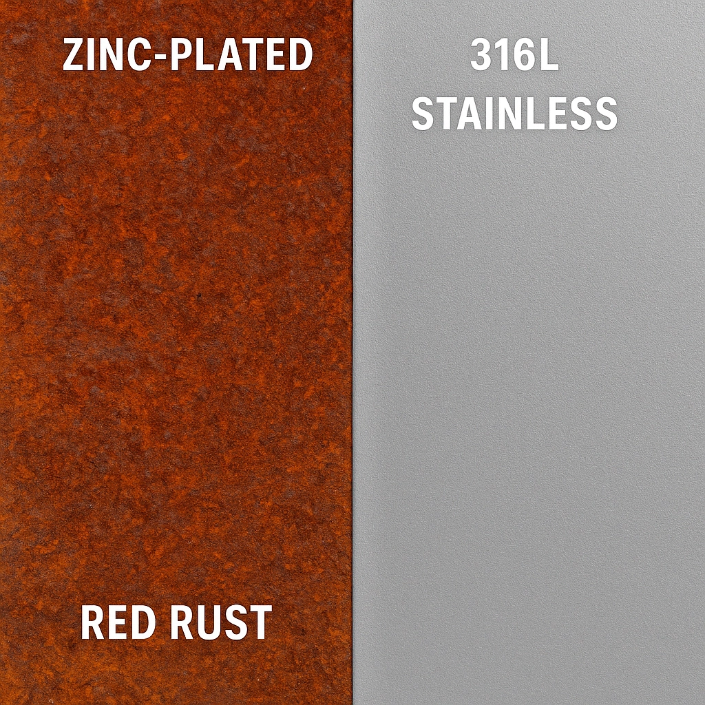 Corrosion Resistance Comparison: Zinc-Plated vs. 316L Stainless Steel After Salt Spray Test