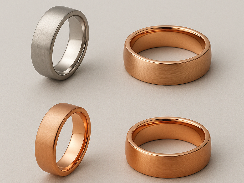 Right-Hand Wedding Bands – Palladium and Red-Gold Designs