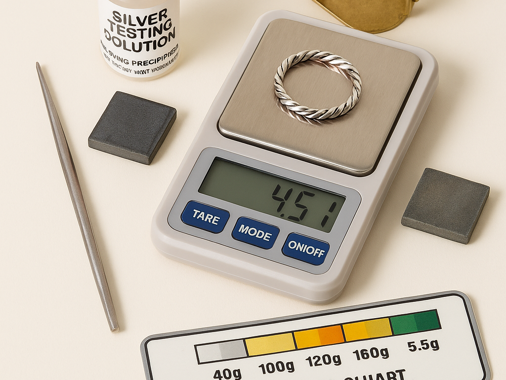 Silver Testing Tools with Digital Scale and Acid Solution